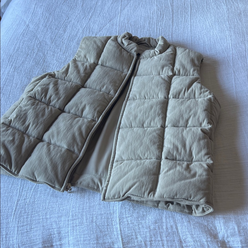 J. Crew Quilted Vest in Beige